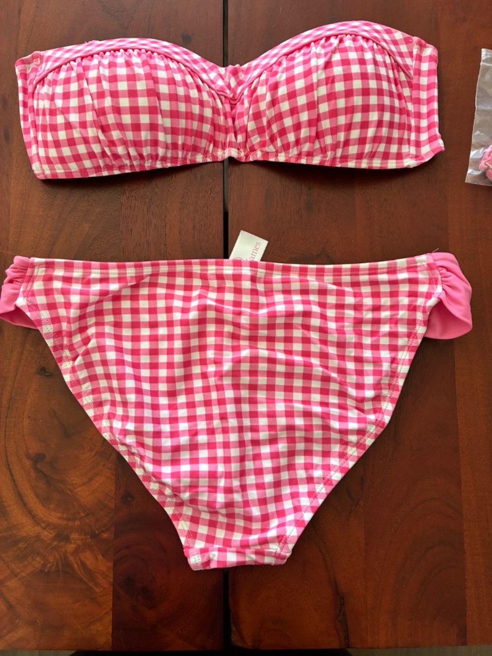 Lauren James pink gingham two piece bikini swimsuit L - Picture 10 of 14